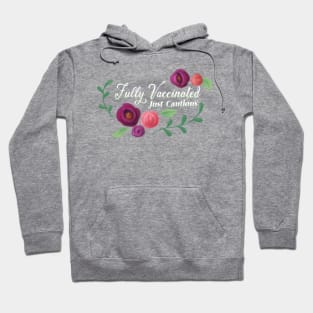 Fully Vaccinated - Purple Flowers Hoodie